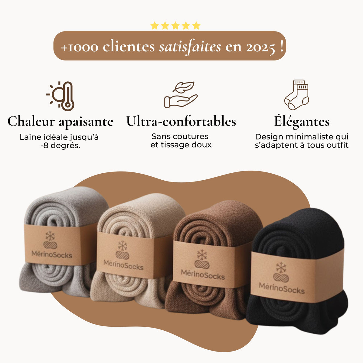 Chaussettes en laine de mérinos