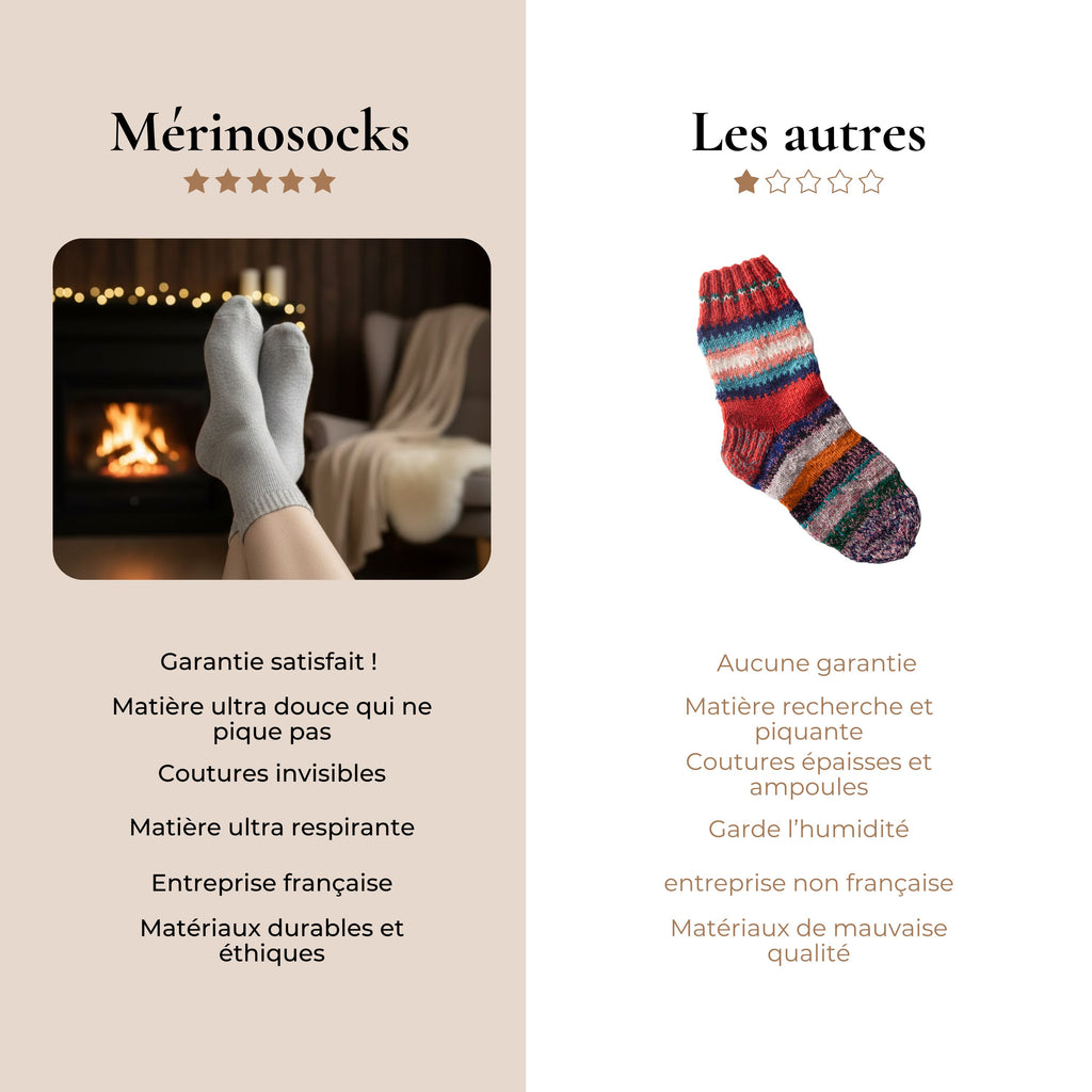 Chaussettes en laine de mérinos